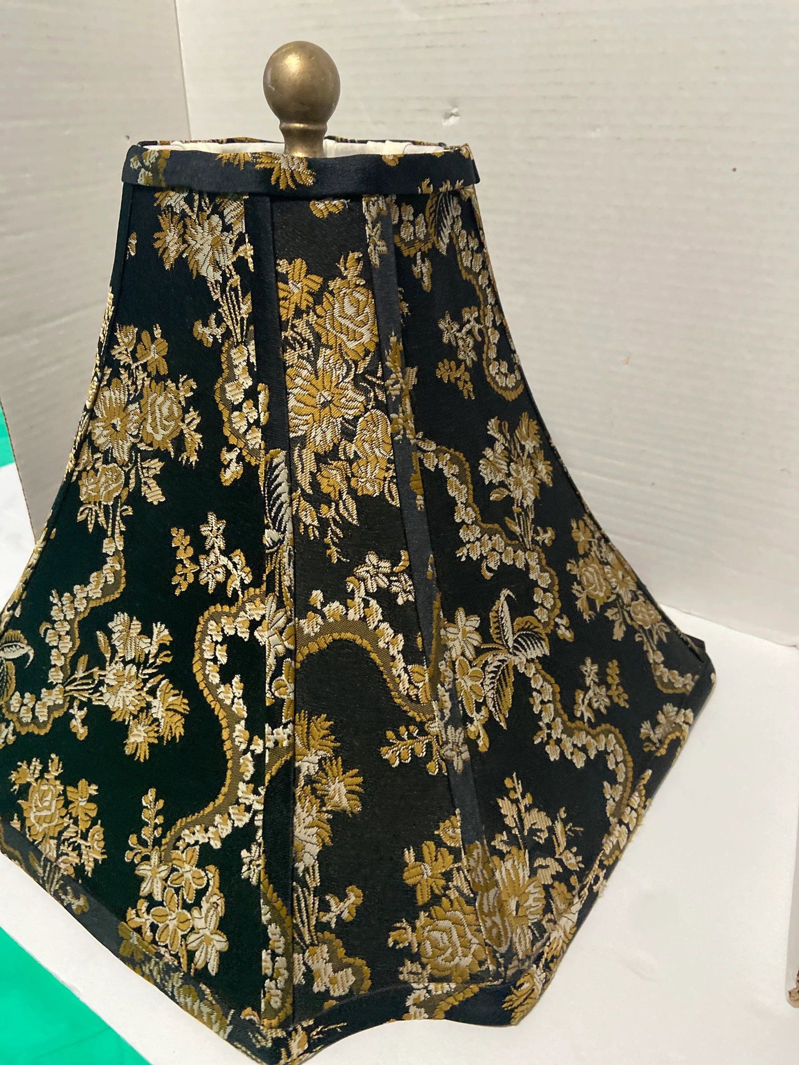 Mid Century Chinoiserie Asian Regency Silk Lamp Shade - 11
