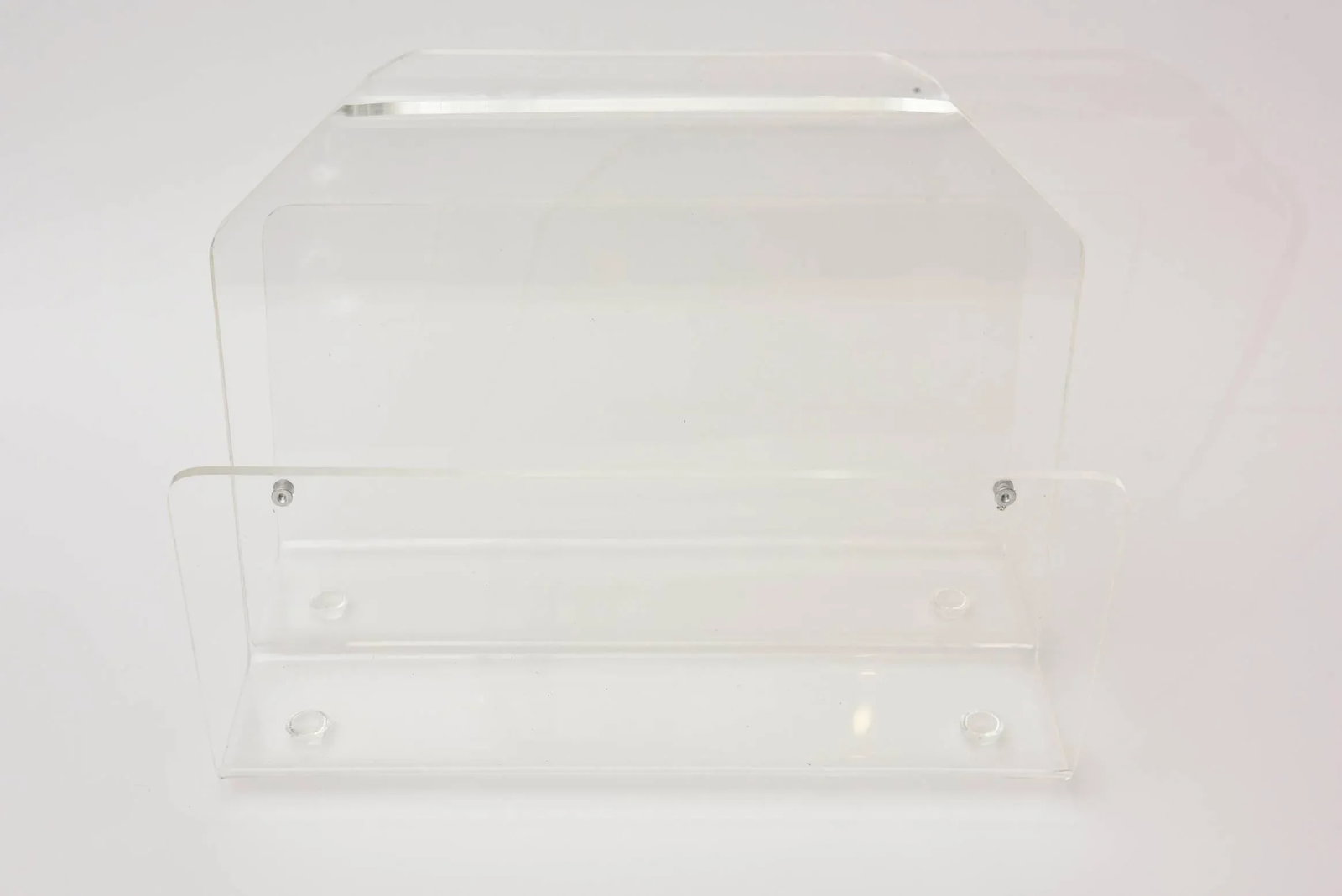 Vintage 1970's Lucite Two Compartment Magazine Holder or Stand With Handle - 7