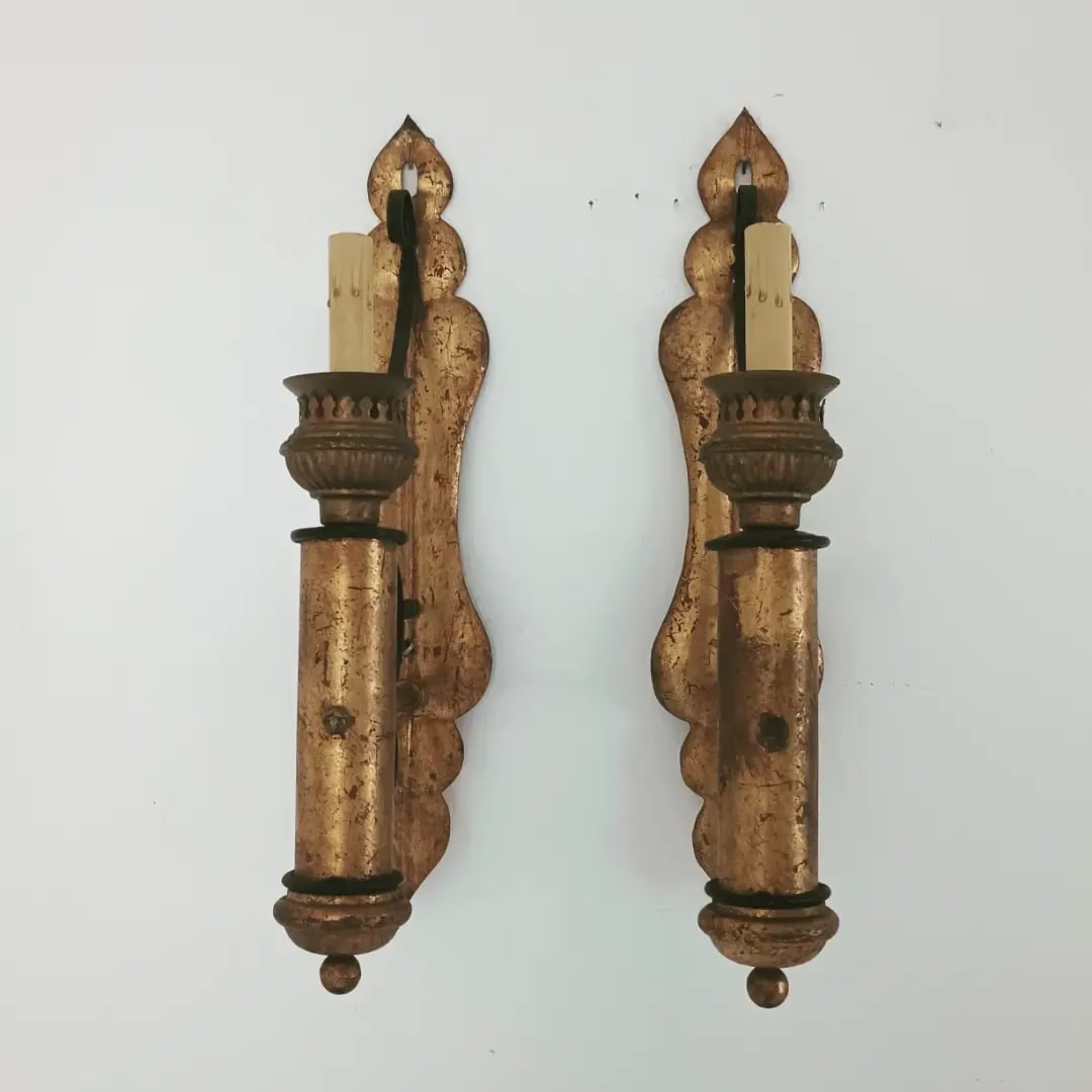 Vintage Spanish Revival Wall Lights Sconces - a Pair - 3