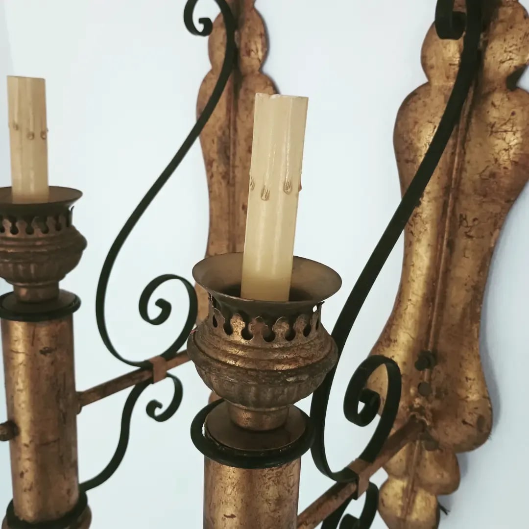 Vintage Spanish Revival Wall Lights Sconces - a Pair - 4
