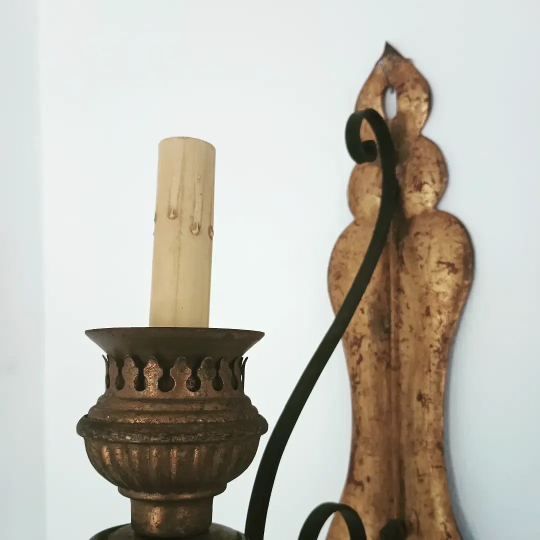 Vintage Spanish Revival Wall Lights Sconces - a Pair - 7