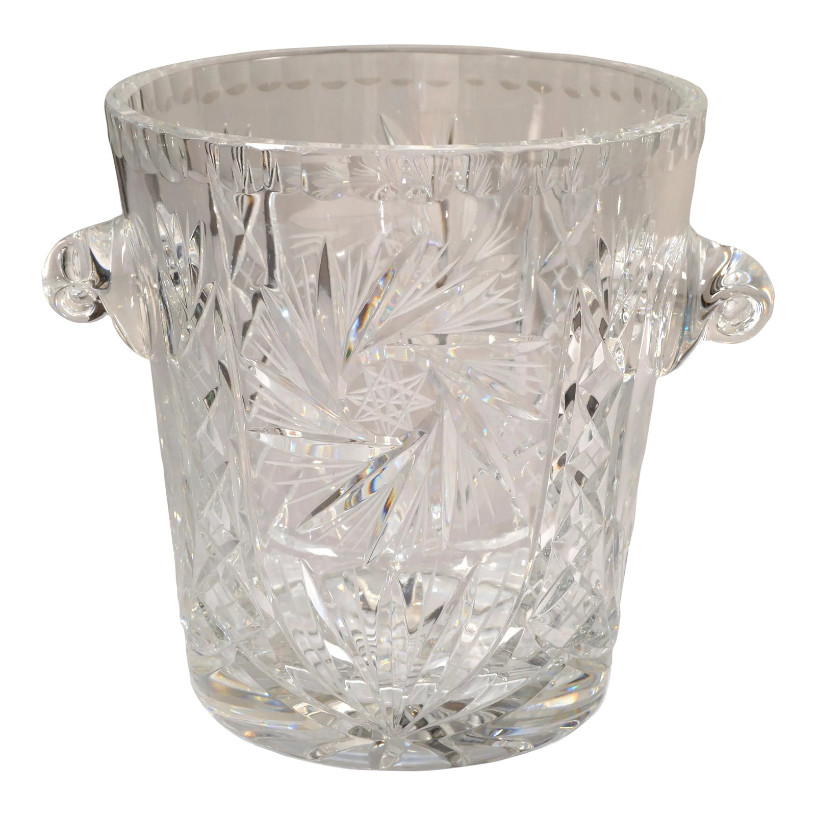 Vintage Beyer Crystal Cut Glass Stars Pattern Large Champagne Cooler Ice Bucket Germany (1 of 12)
