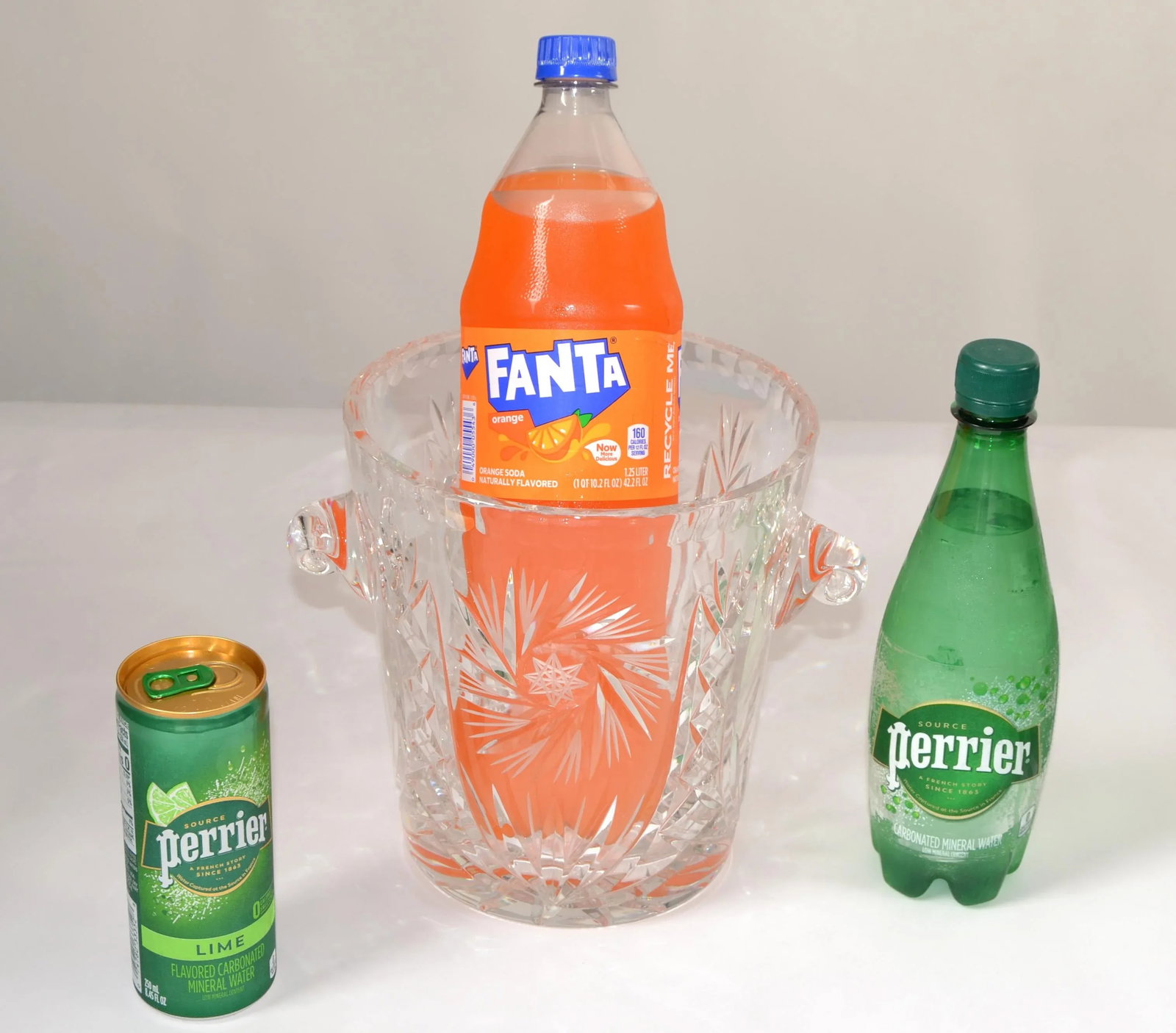 Vintage Beyer Crystal Cut Glass Stars Pattern Large Champagne Cooler Ice Bucket Germany - 3