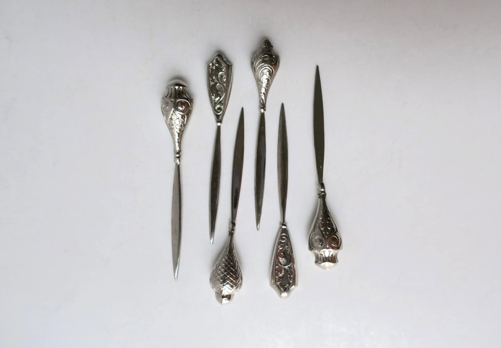 Sterling Silver Cocktail or Appetizer Picks, Set of 6 - 6