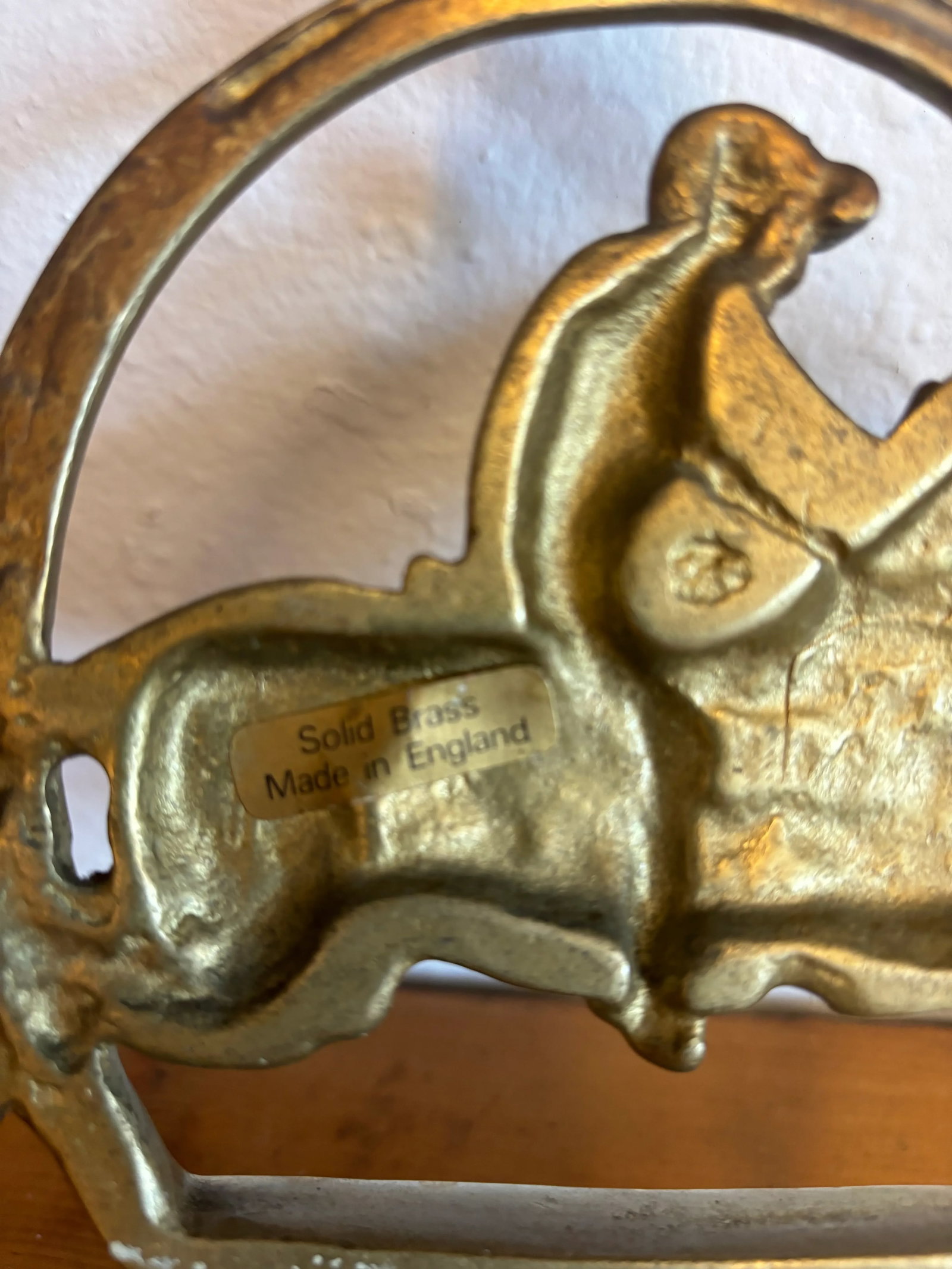 Vintage English Brass Jockey and Horse Racing Wall Hooks - 5