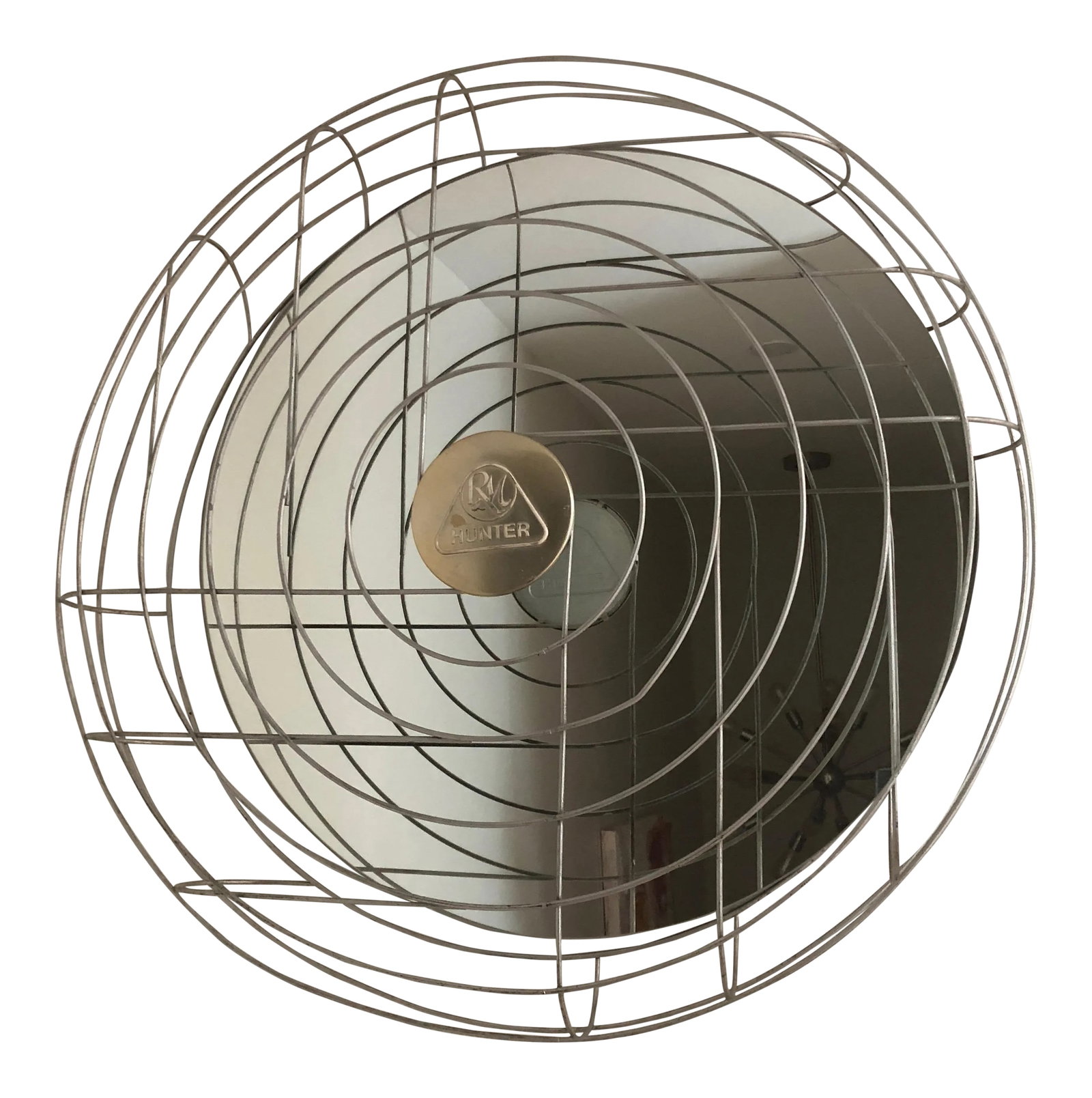 Industrial Fan Cage Mirror: The lines of this Robbins & Myers fan cage really caught our attention. This company was founded in 1878 as a gray iron foundry for bicycles and agricultural machinery. In 1897 they introduced their