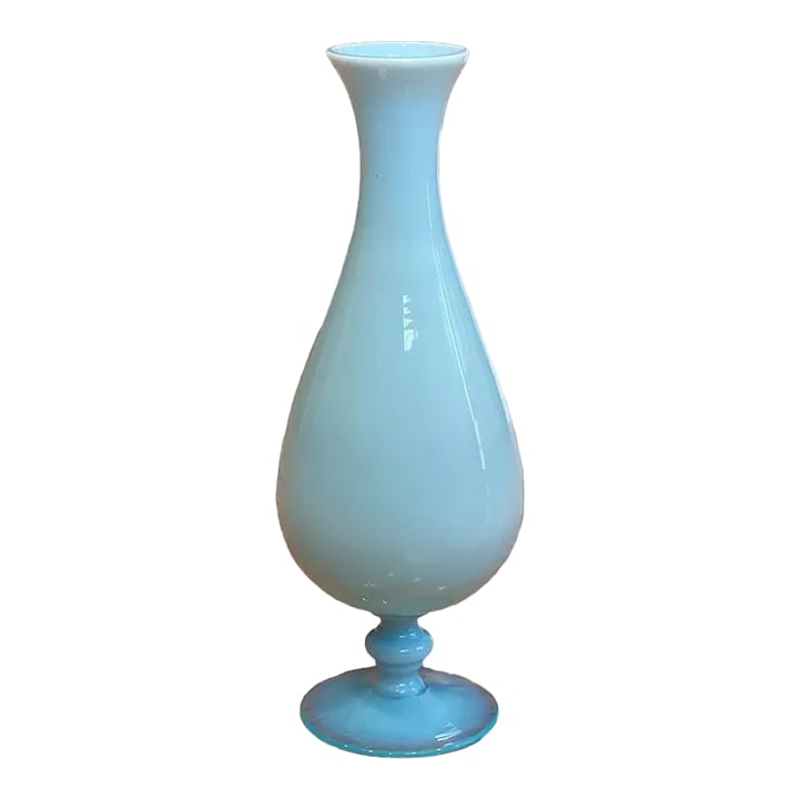 19th Century Portieux Vallerysthal Aqua Blue Opaline Vase (1 of 9)