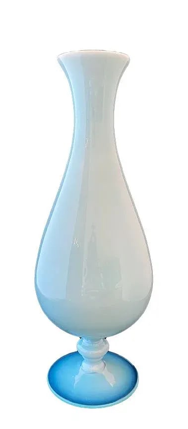 19th Century Portieux Vallerysthal Aqua Blue Opaline Vase - 5