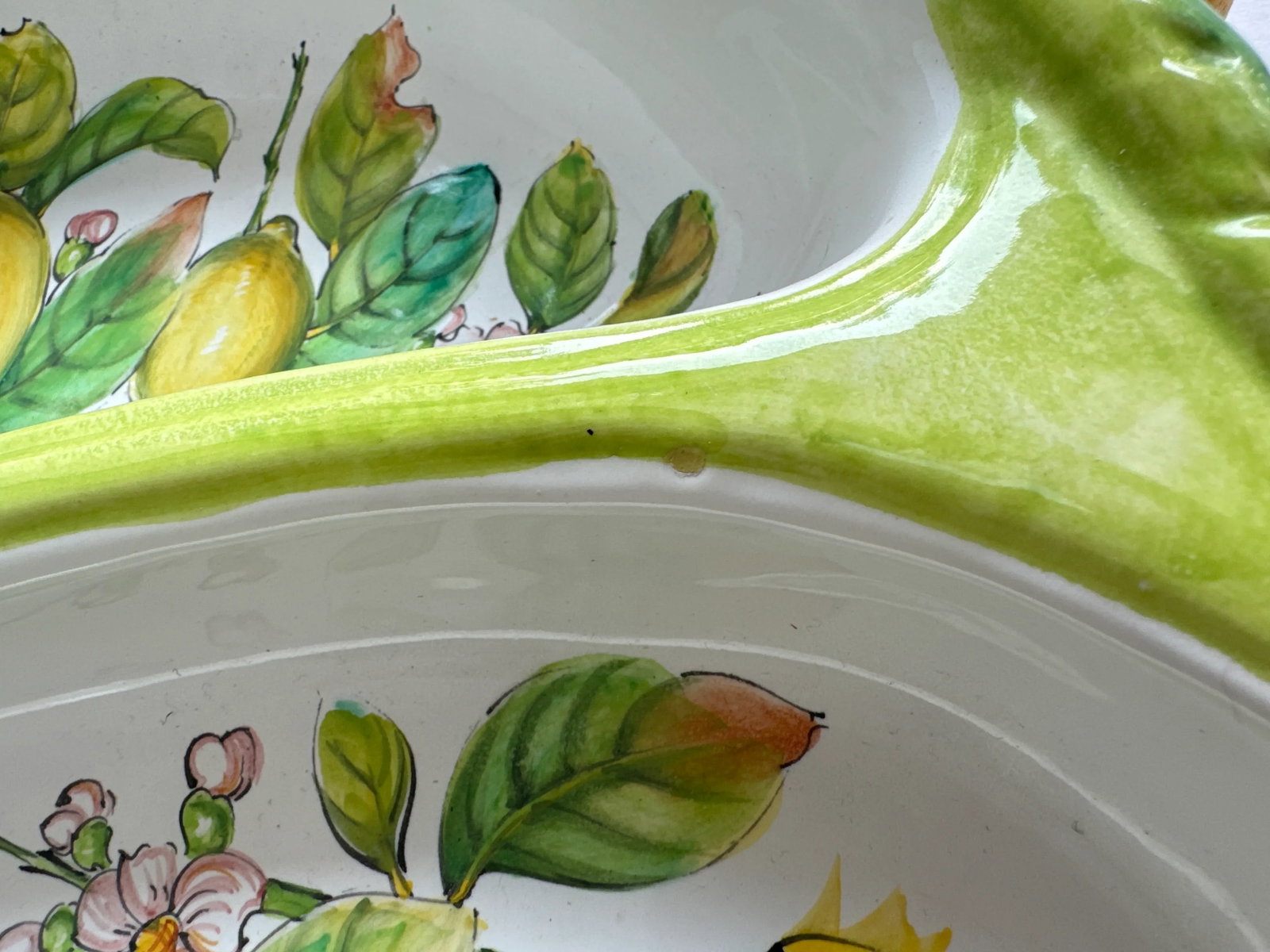 Monumental Vintage Italian Serving Platter / Tray Featuring Hand Painted Lemons - 6