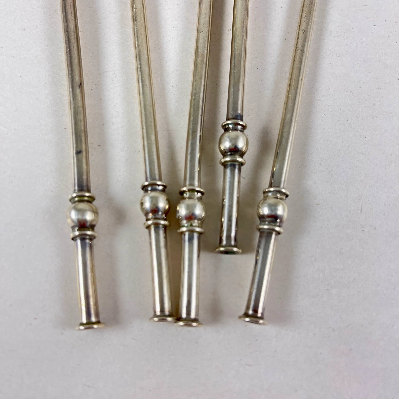 Mexican Sterling Silver Highball or Iced Tea Sipping - Stirring Straws, Set of 5 - 4