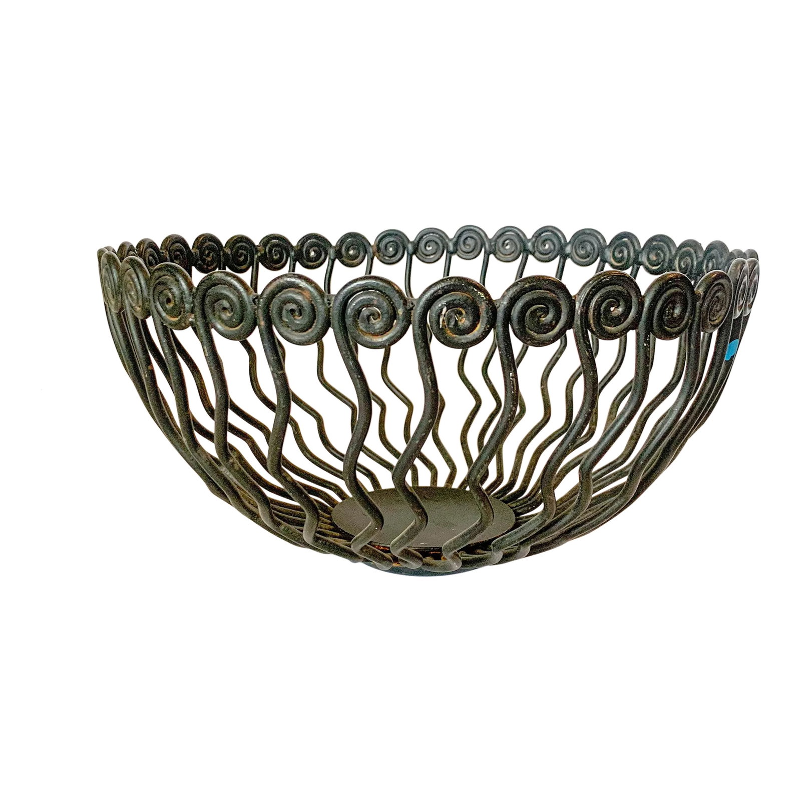 Post Modern Memphis Style Large Swirly Iron Fruit Display Bowl (1 of 10)