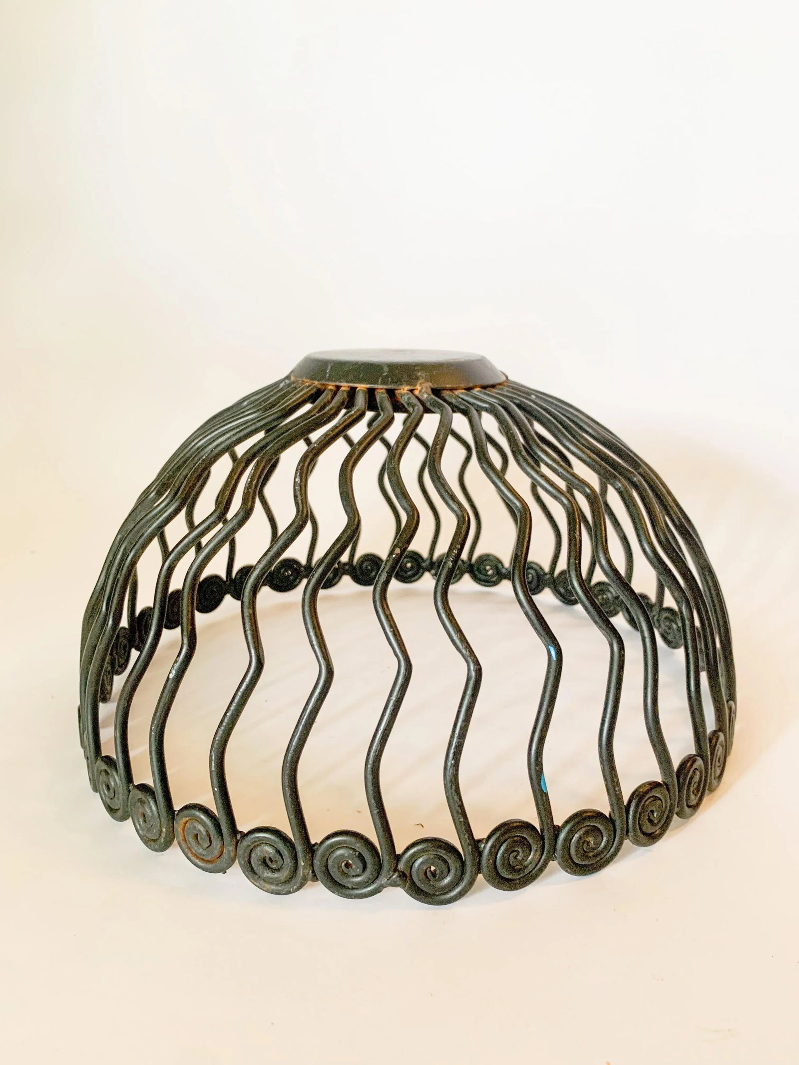 Post Modern Memphis Style Large Swirly Iron Fruit Display Bowl - 9