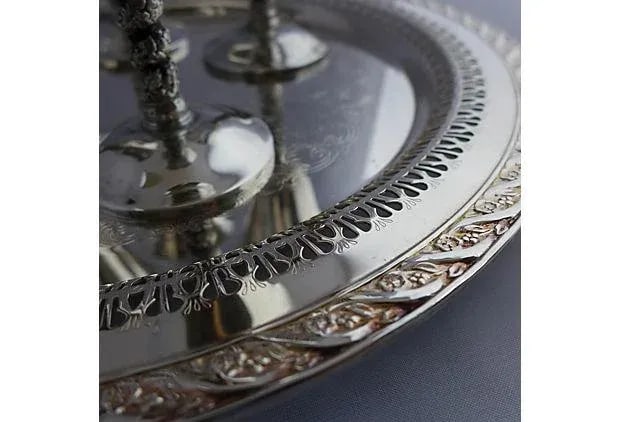 Vintage Silver Plated Stem & Tray - Set of 5 - 4