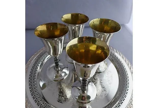 Vintage Silver Plated Stem & Tray - Set of 5 - 5