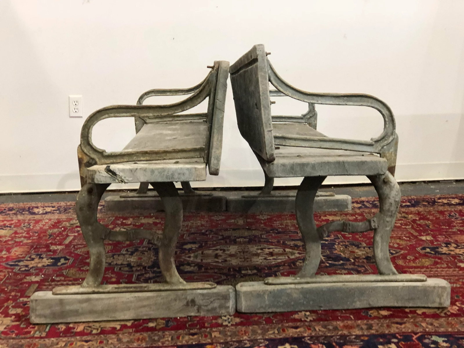 Early 20th Century Vintage American Benches- A Pair - 13