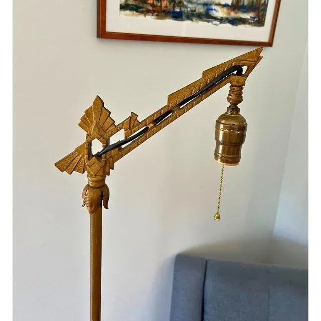 1920s Art Deco, Skyscraper, Cast Iron, Floor Lamp - 3