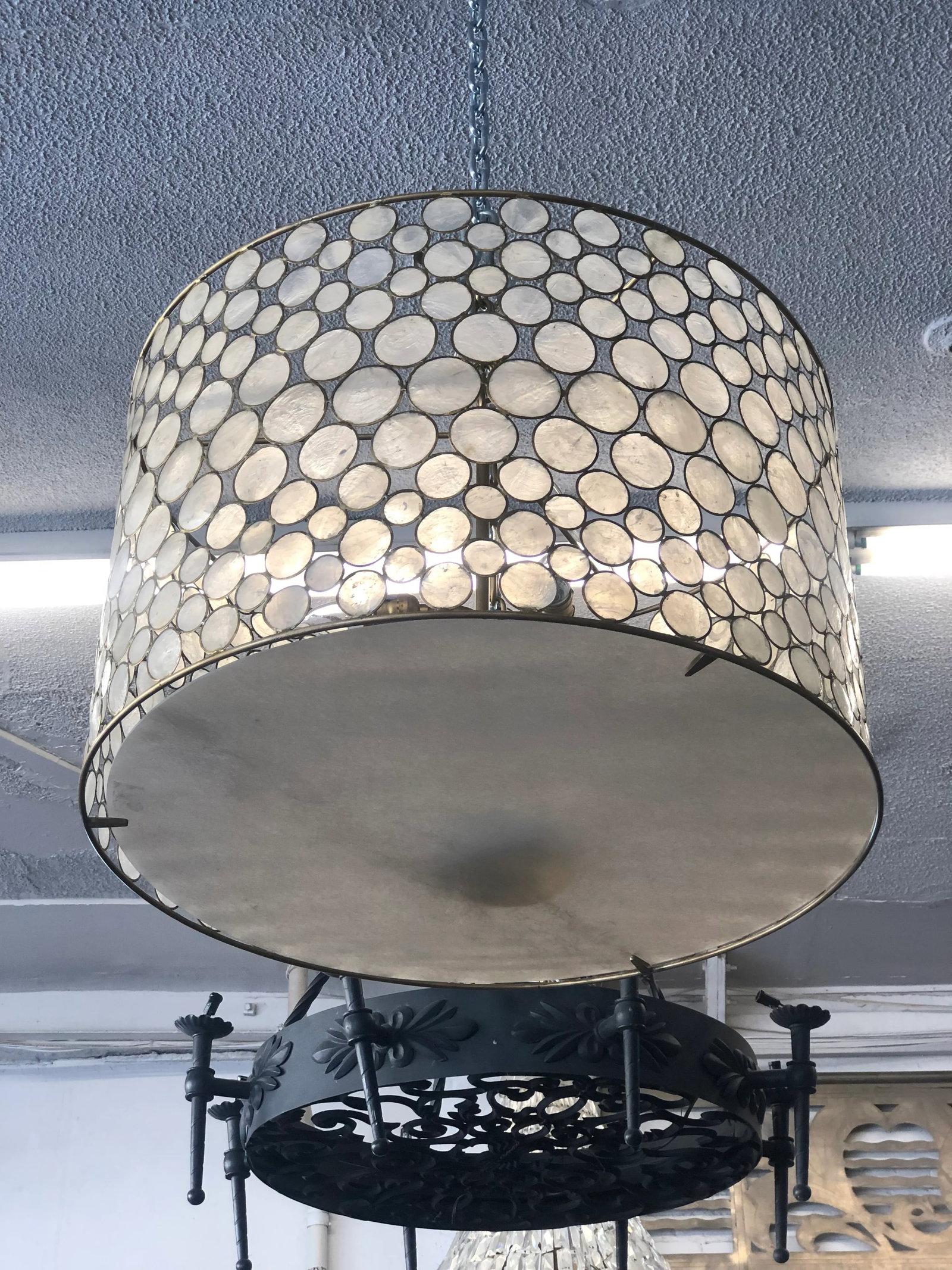 Mid-Century Modern Style Capiz Shell Chandelier - 3