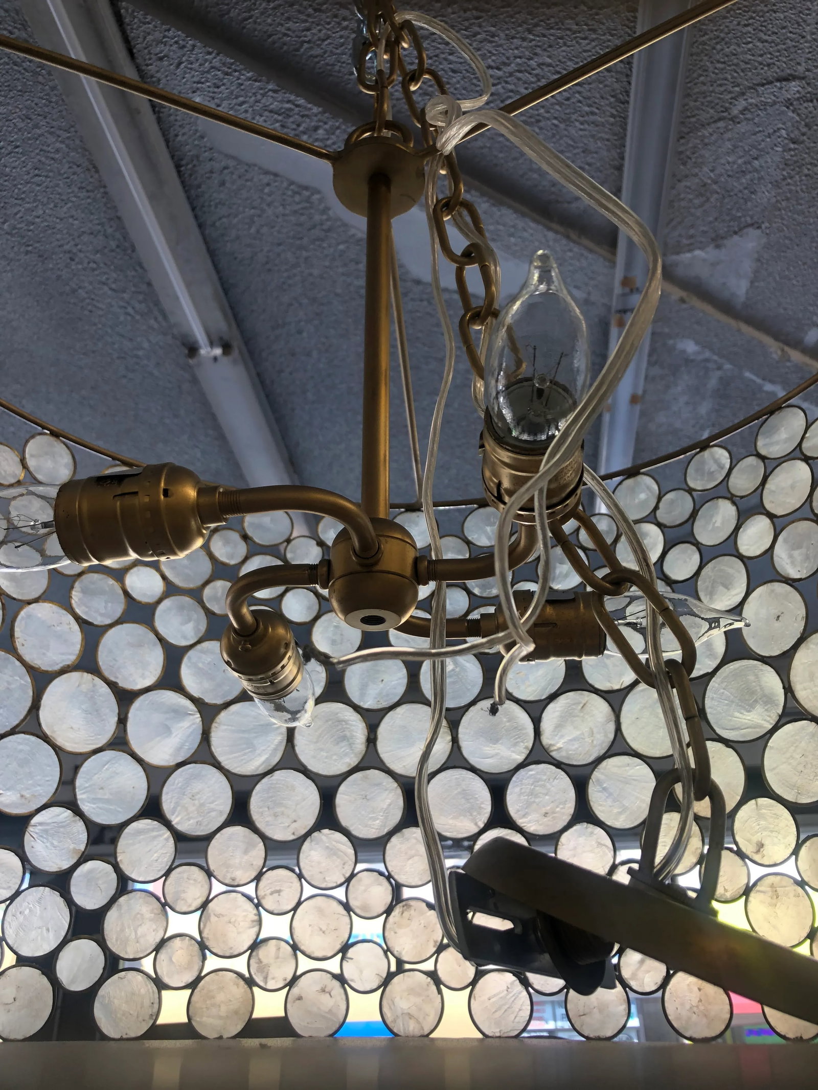 Mid-Century Modern Style Capiz Shell Chandelier - 4