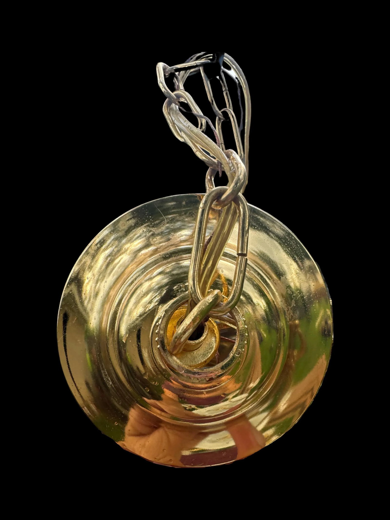 Italian Brass and White Glass Chandelier - 5