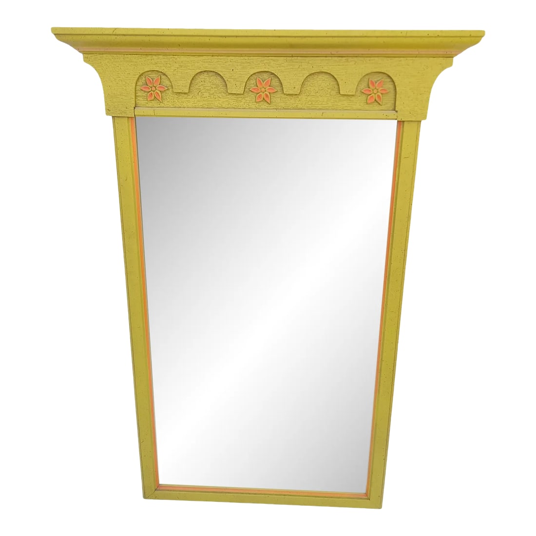 1960s Funky Flower Power Bedroom Mirror: Funky Flower Power era bedroom Mirror 100 percent original not repainted or redone Hangs from wire from behind mirror Condition: Alterations: Original Condition Unaltered Imperfections: Some