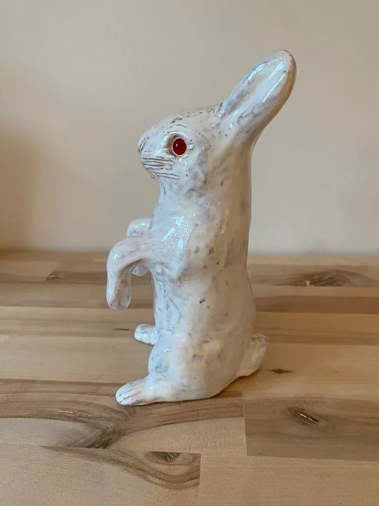Vintage Faience Majolica French Bunny Rabbit - 5