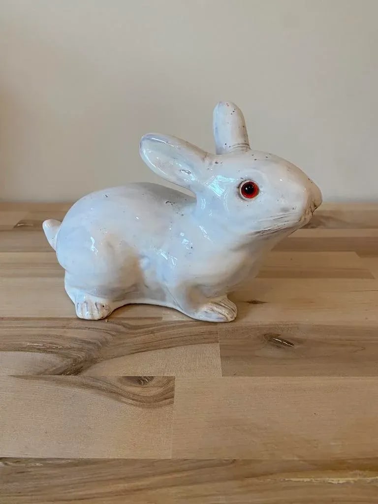 Vintage Faience Majolica French Bunny Rabbit - 4