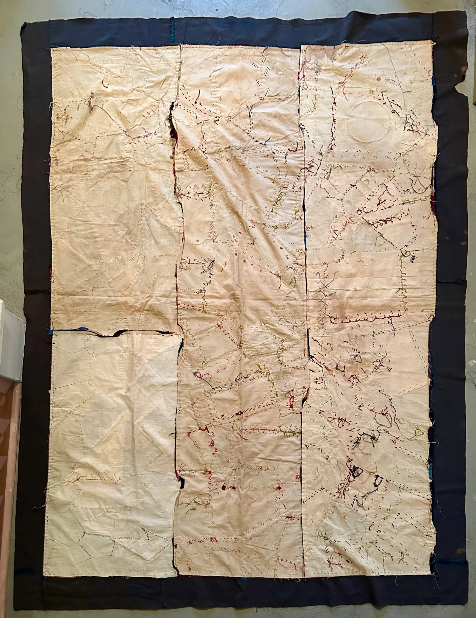 1889 Antique Hand Painted Crazy Quilt Top - 6