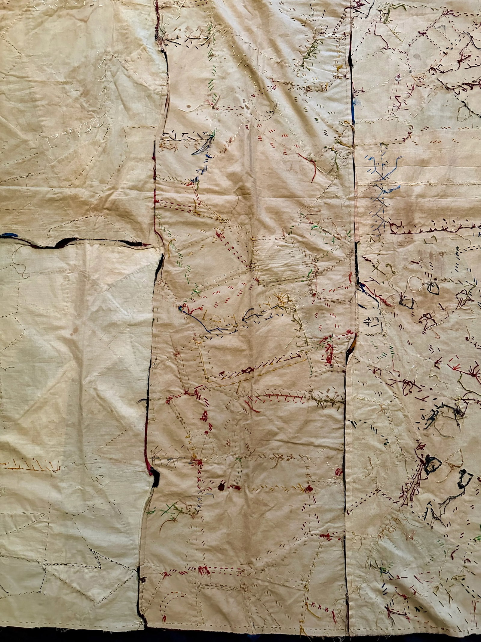 1889 Antique Hand Painted Crazy Quilt Top - 7