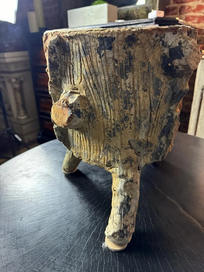 Vintage French Faux Bois Concrete Planter | Mid-Century Garden Planter, Circa 1960s - 10