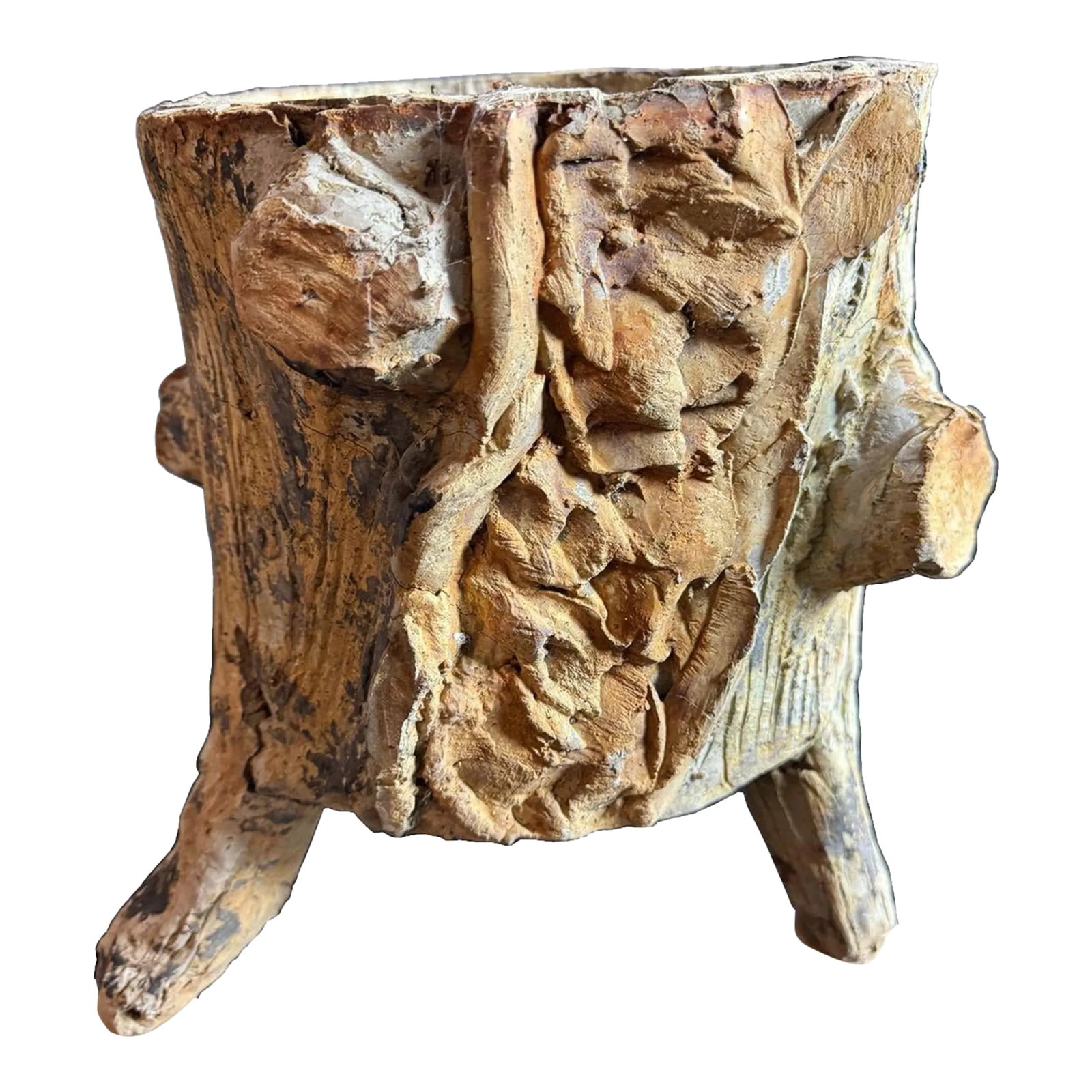 Vintage French Faux Bois Concrete Planter | Mid-Century Garden Planter, Circa 1960s (1 of 12)