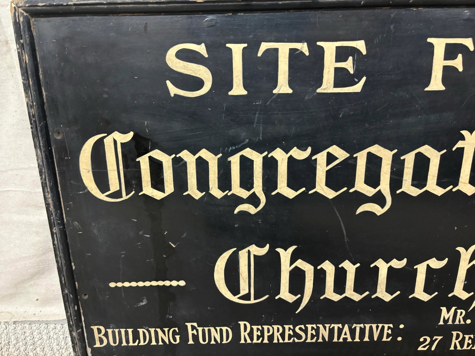 Antique English Hand Painted Wooden Sign - 3