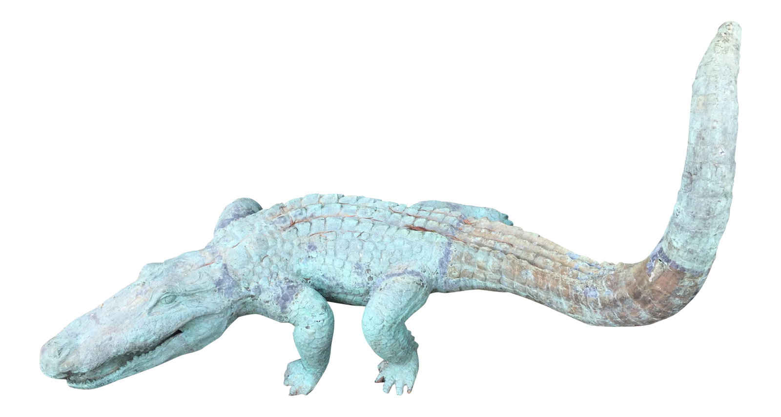 1980s Vintage Bronze Crocodile Statue (1 of 7)