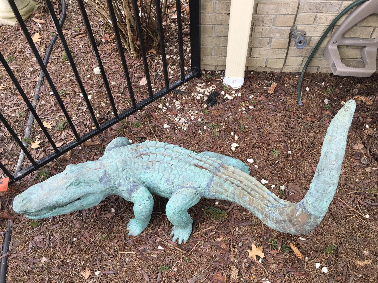1980s Vintage Bronze Crocodile Statue - 5