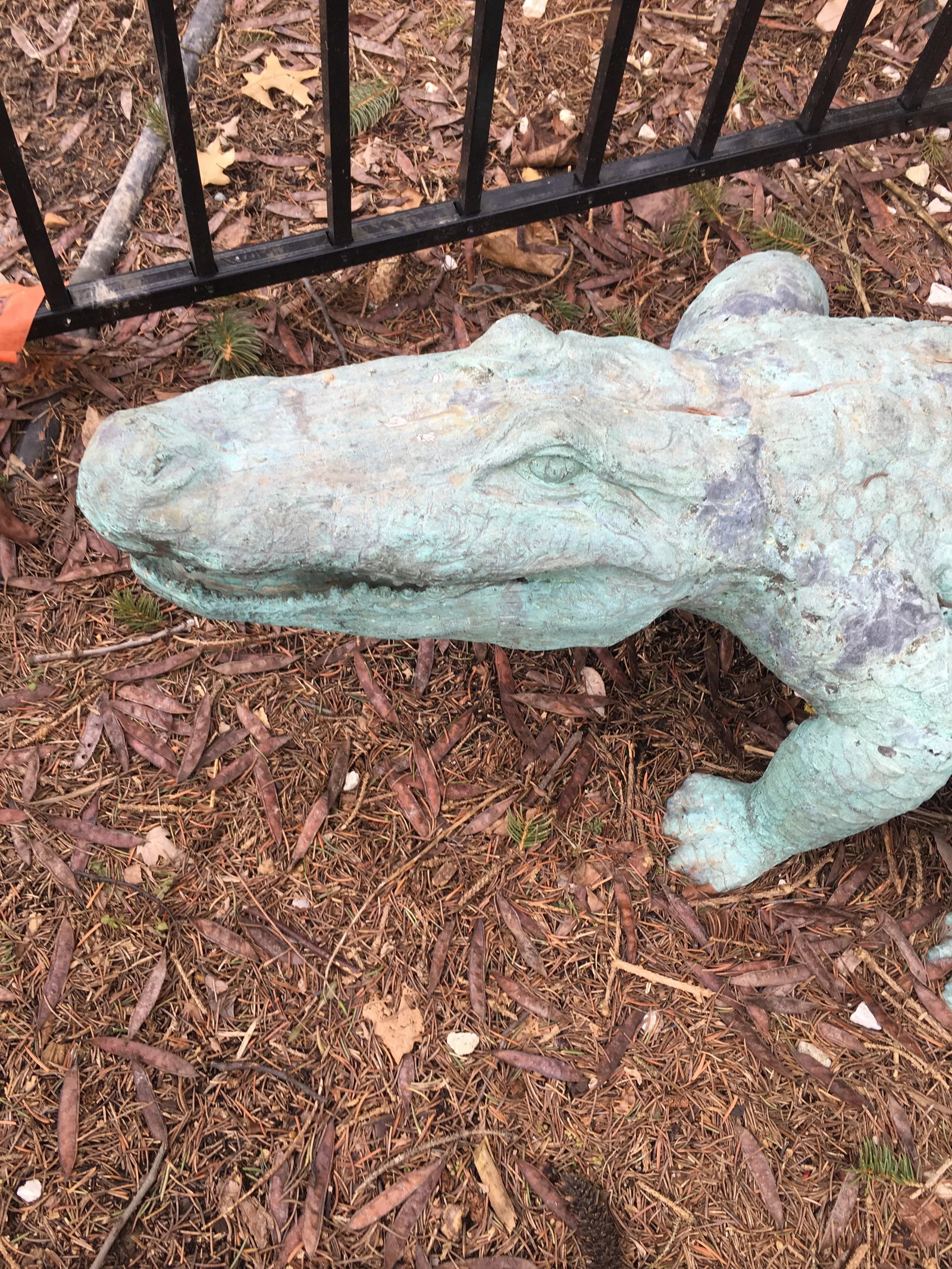 1980s Vintage Bronze Crocodile Statue - 6