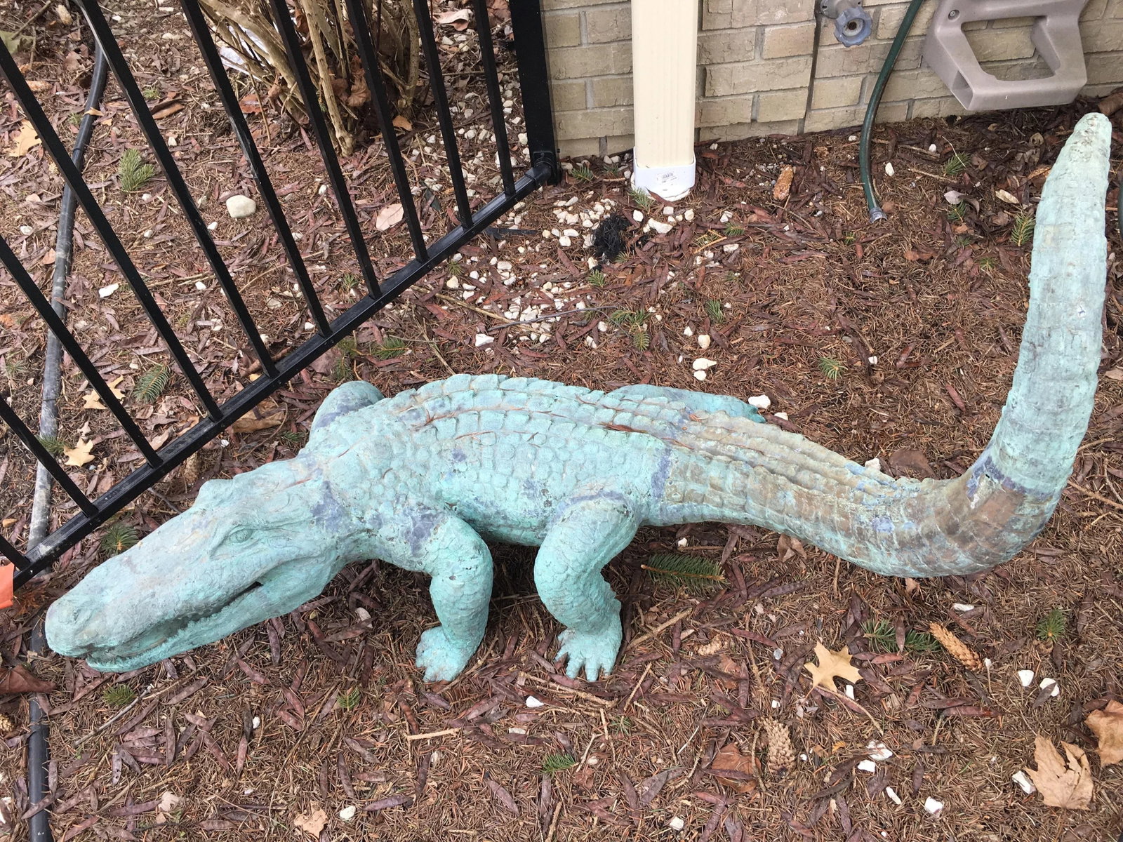 1980s Vintage Bronze Crocodile Statue - 7