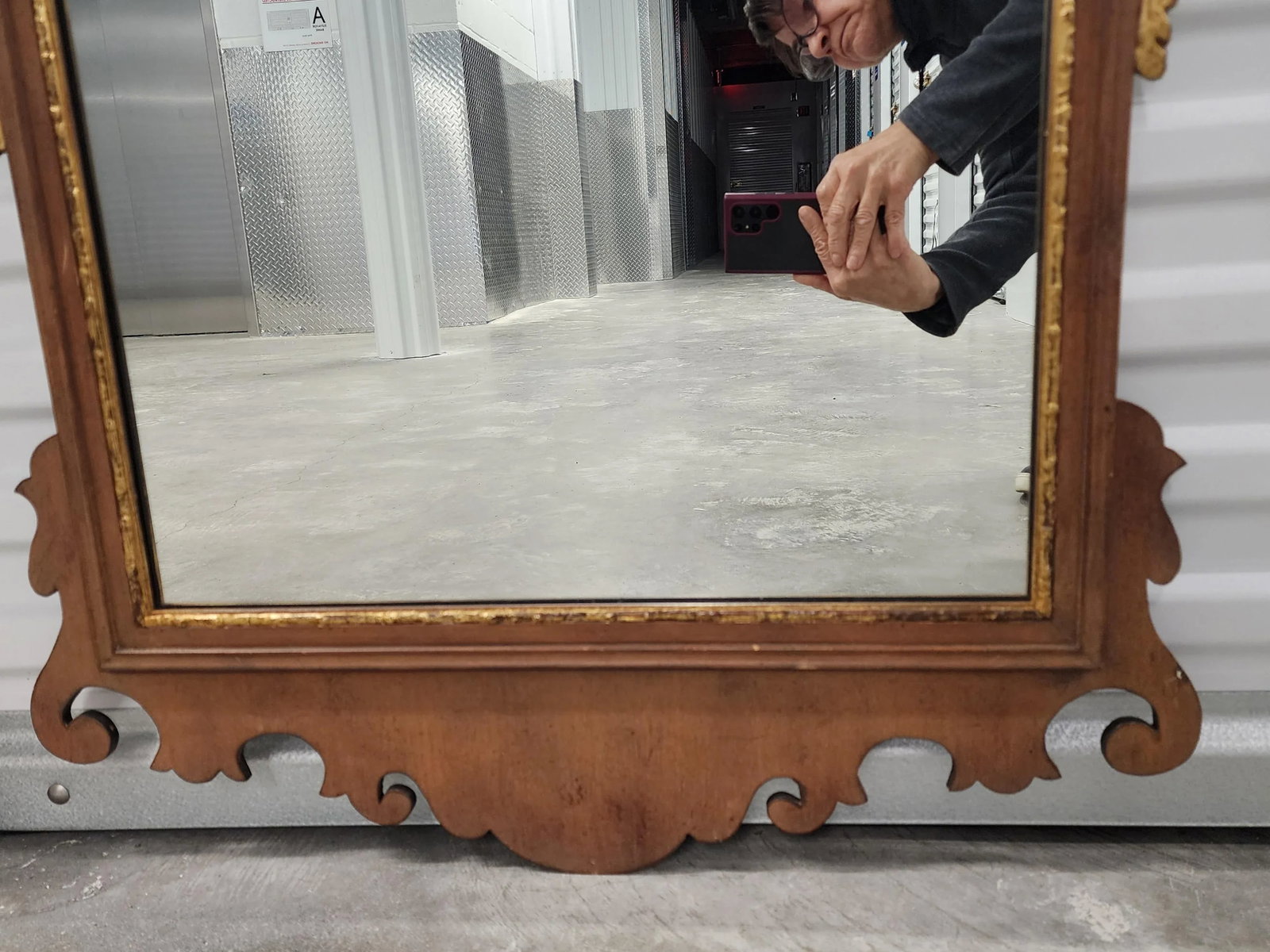 Friedman Brothers Chippendale Style Mahagony Mirror With Eagle Crest - 3