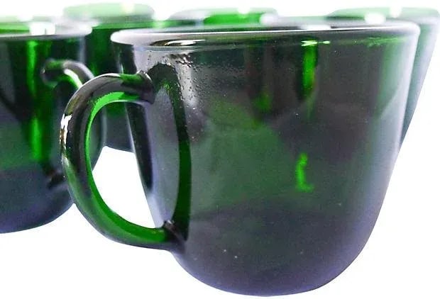 Midcentury Green Punch Cups - Set of 9 - 7