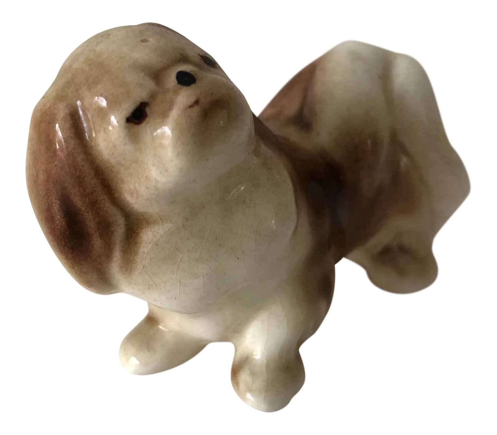 Vintage Japanese Porcelain Figurine Dog Pekingese 3": Midcentury Japanese Porcelain Figurine Pekingese Dog 3" Condition: Alterations: Original Condition Unaltered Imperfections: Some Imperfections Condition Notes: Excellent Origin: Japan Materials &