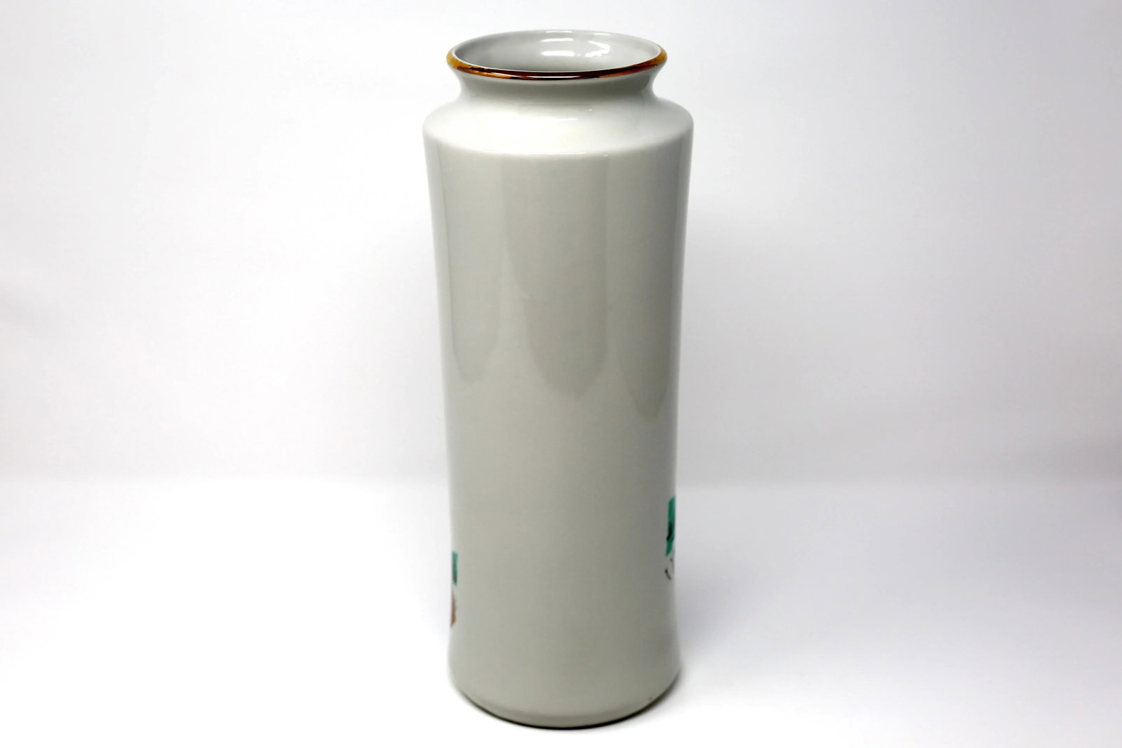 1980s Illustrated Japanese Porcelain Cylinder Vase - 6