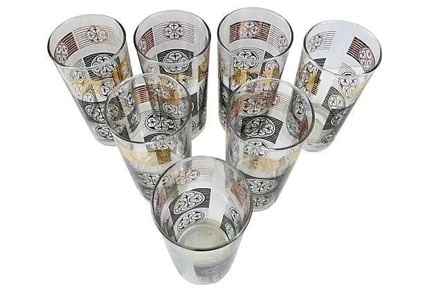 Mid-Century Tall Cocktail Glasses - Set of 7 - 2
