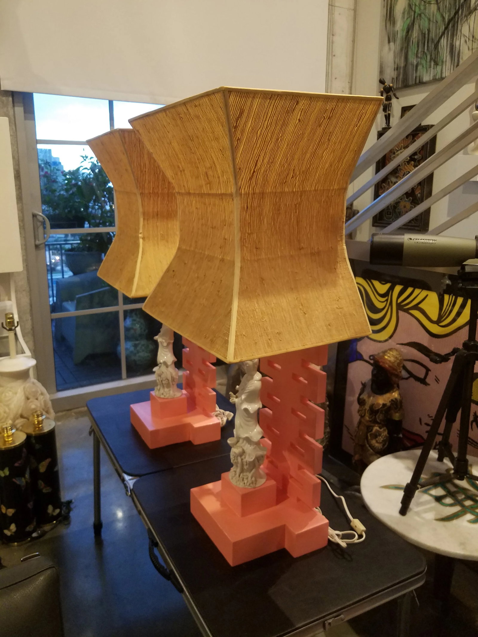 1950s Authentic James Mont Chinoiserie Lamps - a Pair - 5