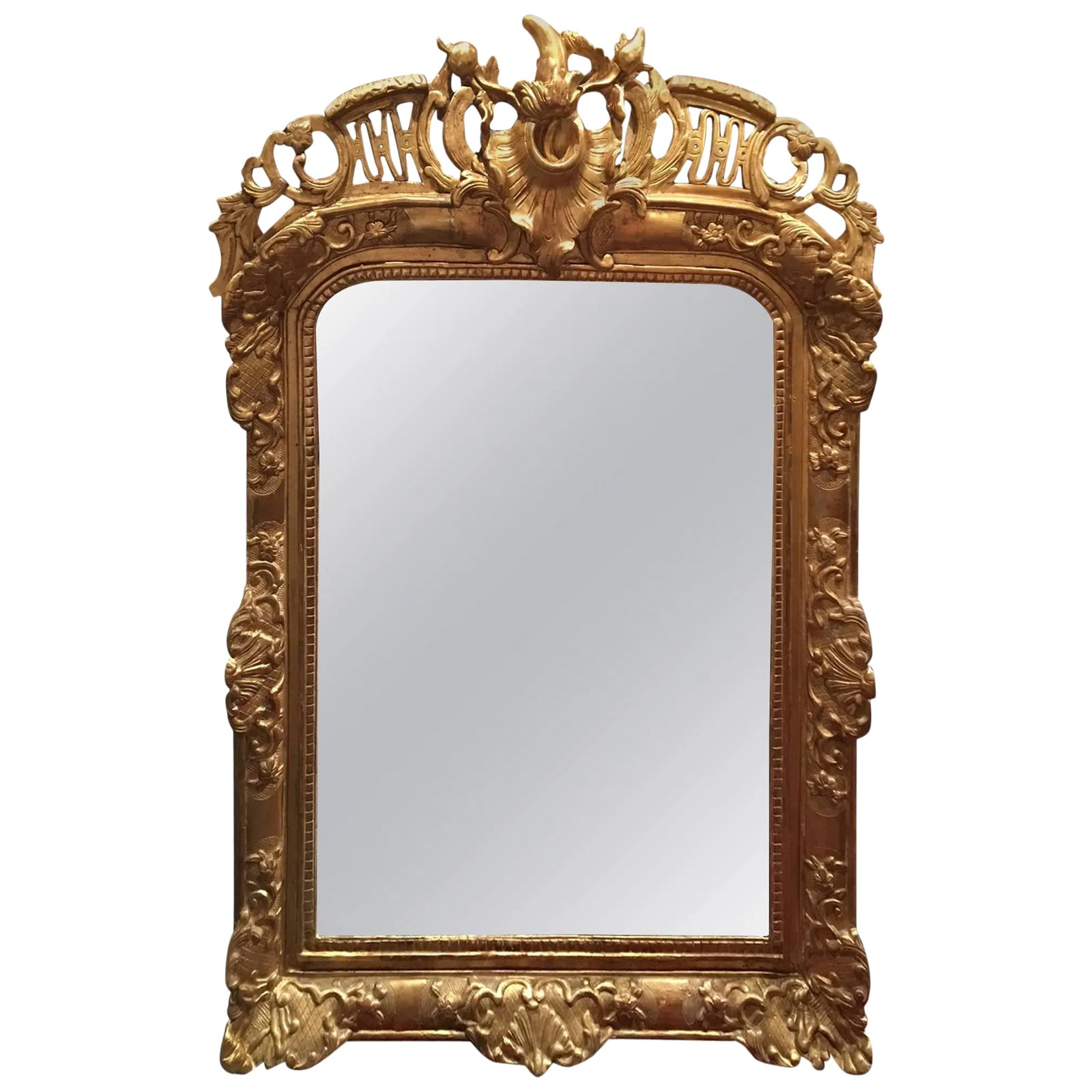 Louis XV Style Giltwood Overmantel Mirror, Early 19th Century (1 of 9)