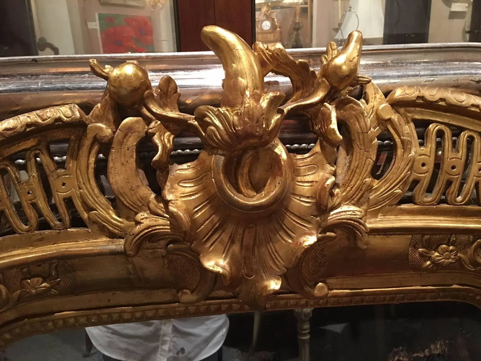 Louis XV Style Giltwood Overmantel Mirror, Early 19th Century - 3