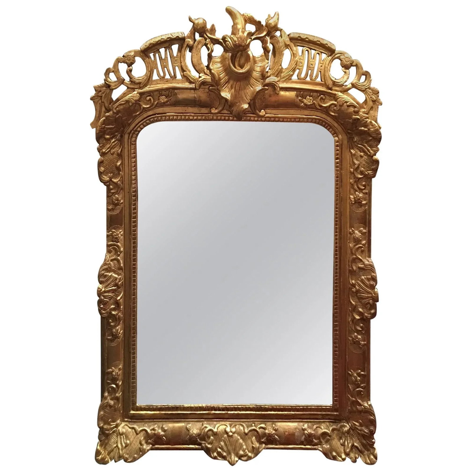 Louis XV Style Giltwood Overmantel Mirror, Early 19th Century - 9