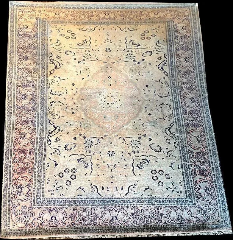 1980s Vintage Silk Chinese Contemporary Area Rug- 6' * 9' - 10