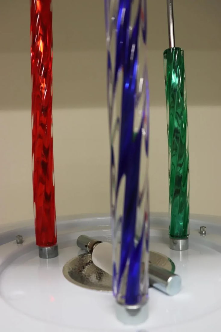 Carlo Nason for ITRE Colored Murano Glass Rod Chandelier Lamp, Mid-Century Modern - 11