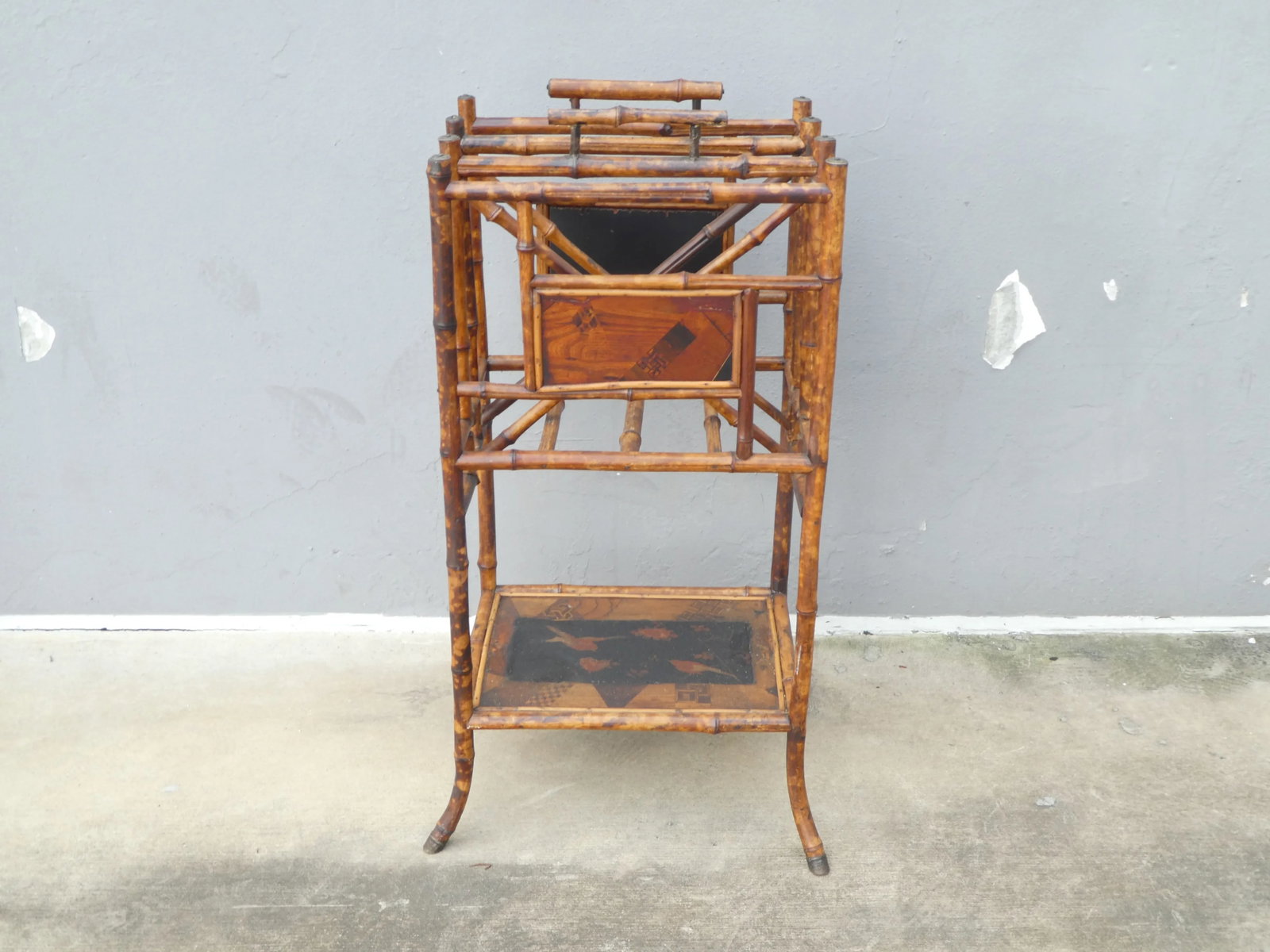 Late 19th Century Victorian Japanned Bamboo Magazine Rack - 2