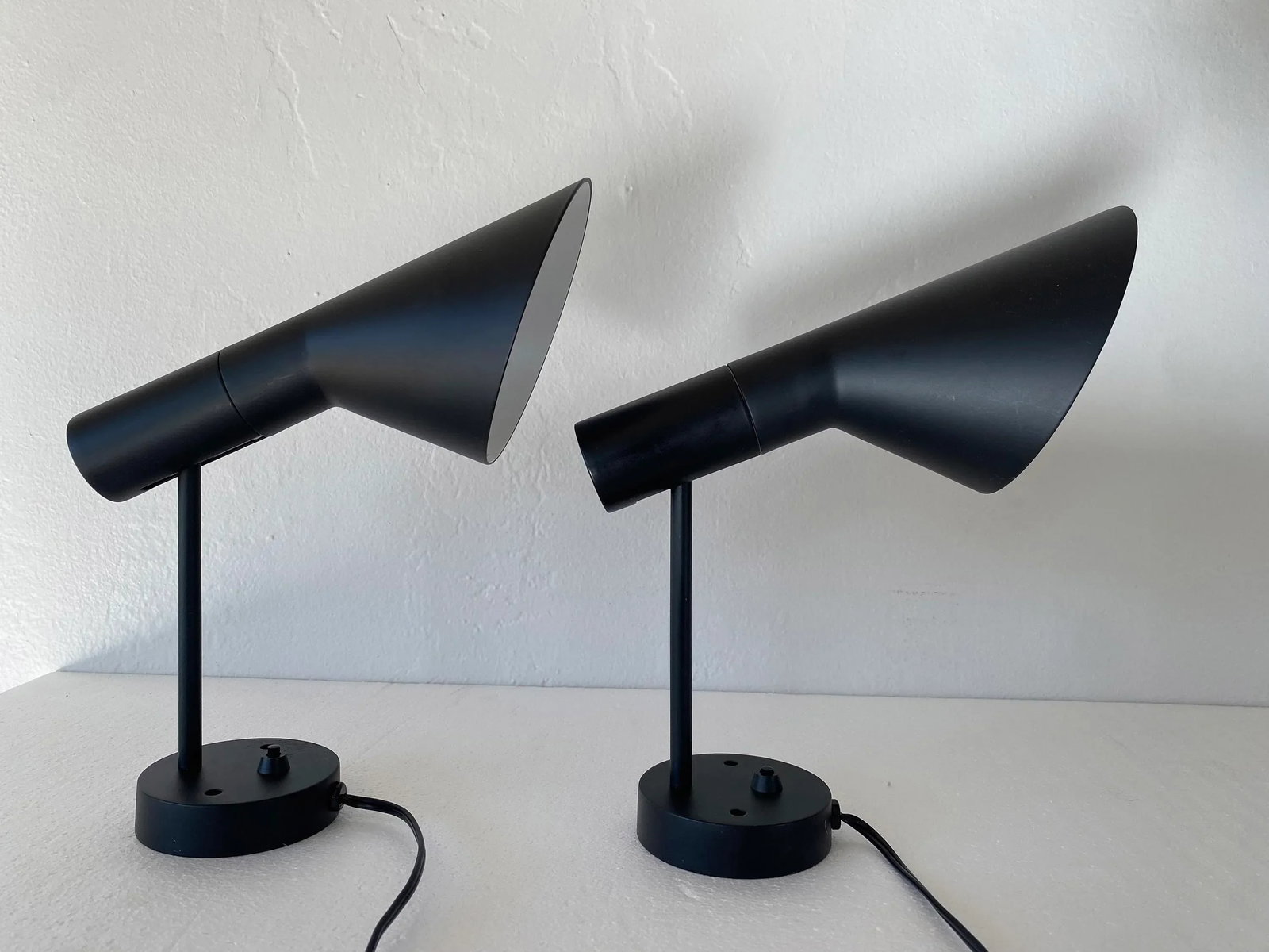 Danish Modern Arne Jacobsen Black Aj Wall Sconces - 2