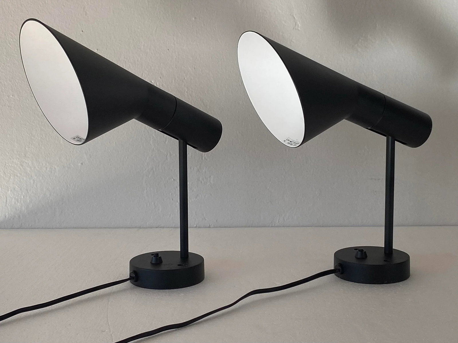 Danish Modern Arne Jacobsen Black Aj Wall Sconces - 3