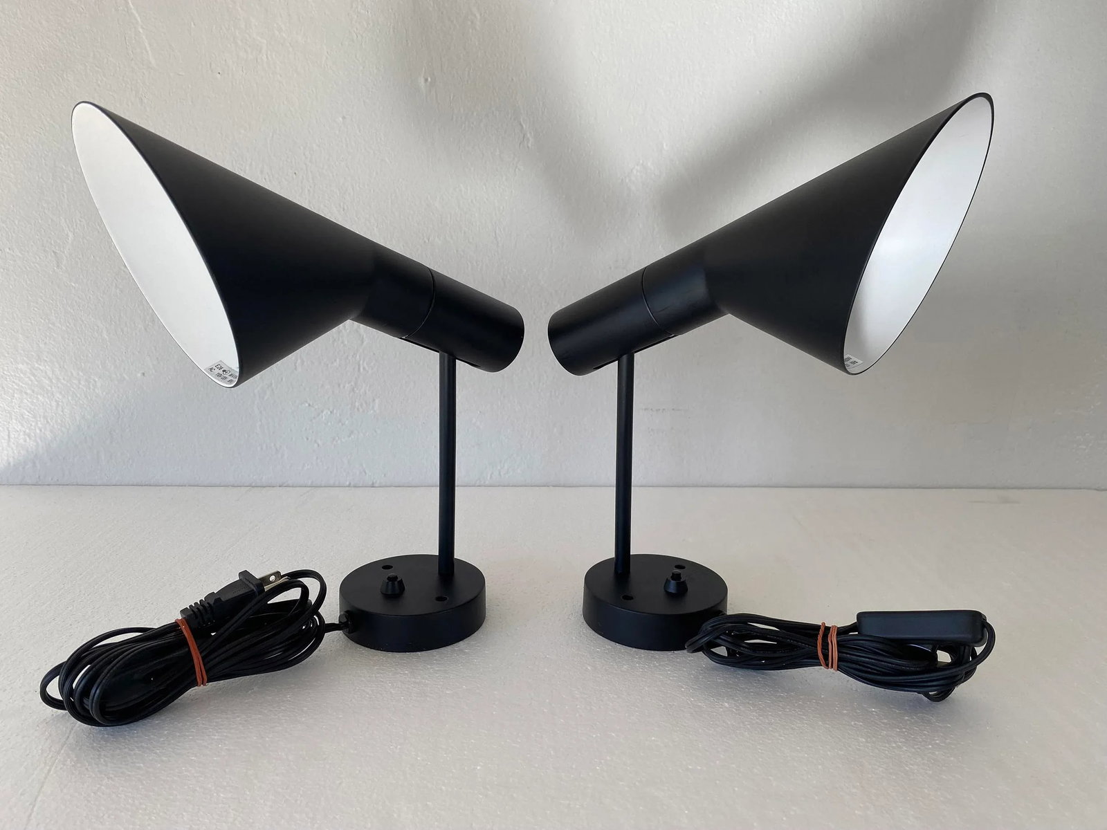 Danish Modern Arne Jacobsen Black Aj Wall Sconces - 4